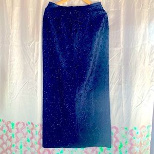 JS Collections Navy Beaded Elegant Long Full Length Skirt Women’s Size 10